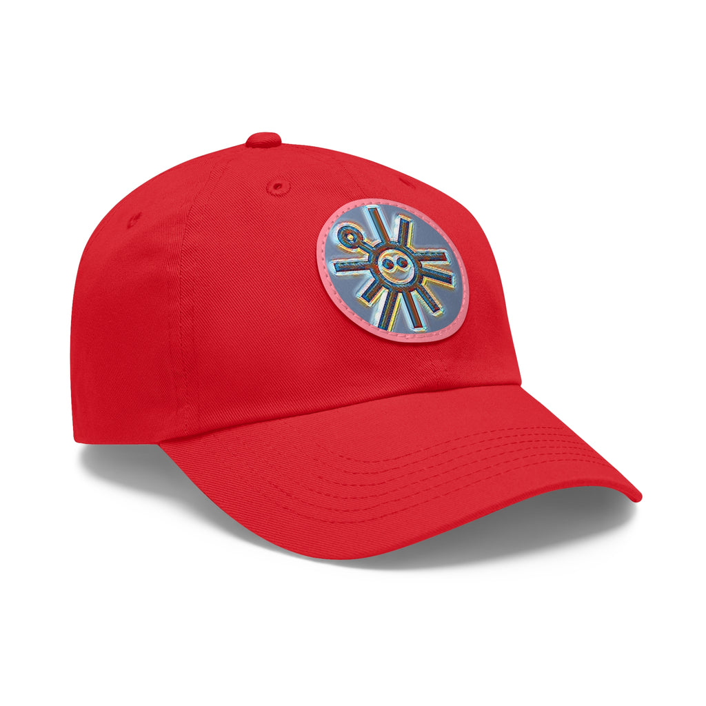 Taino Symbolism Dad Hat with Leather Patch (Round)