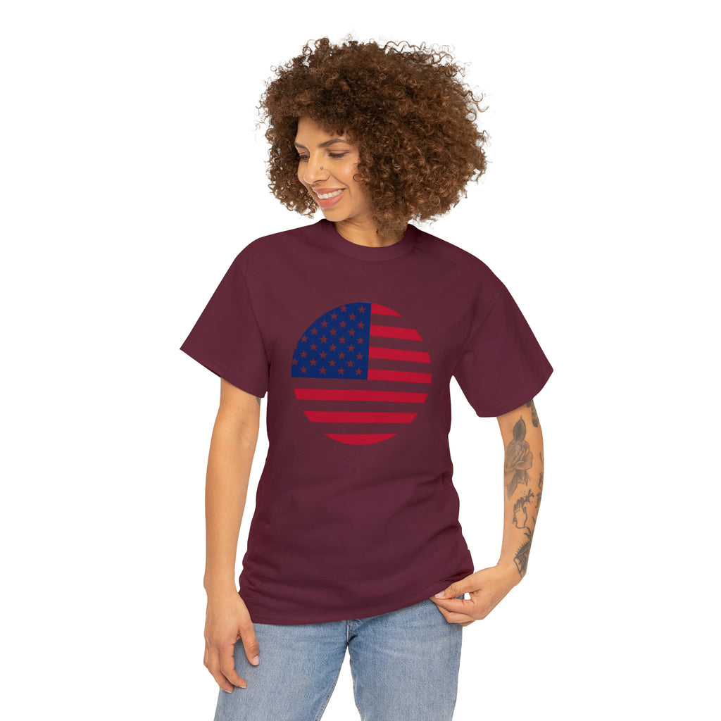 American Flag Globe Unisex Heavy Cotton Tee