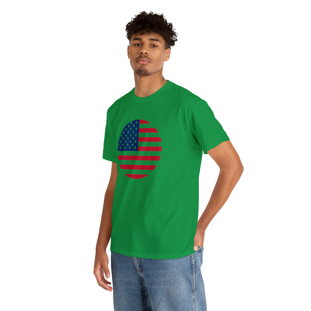 American Flag Globe Unisex Heavy Cotton Tee