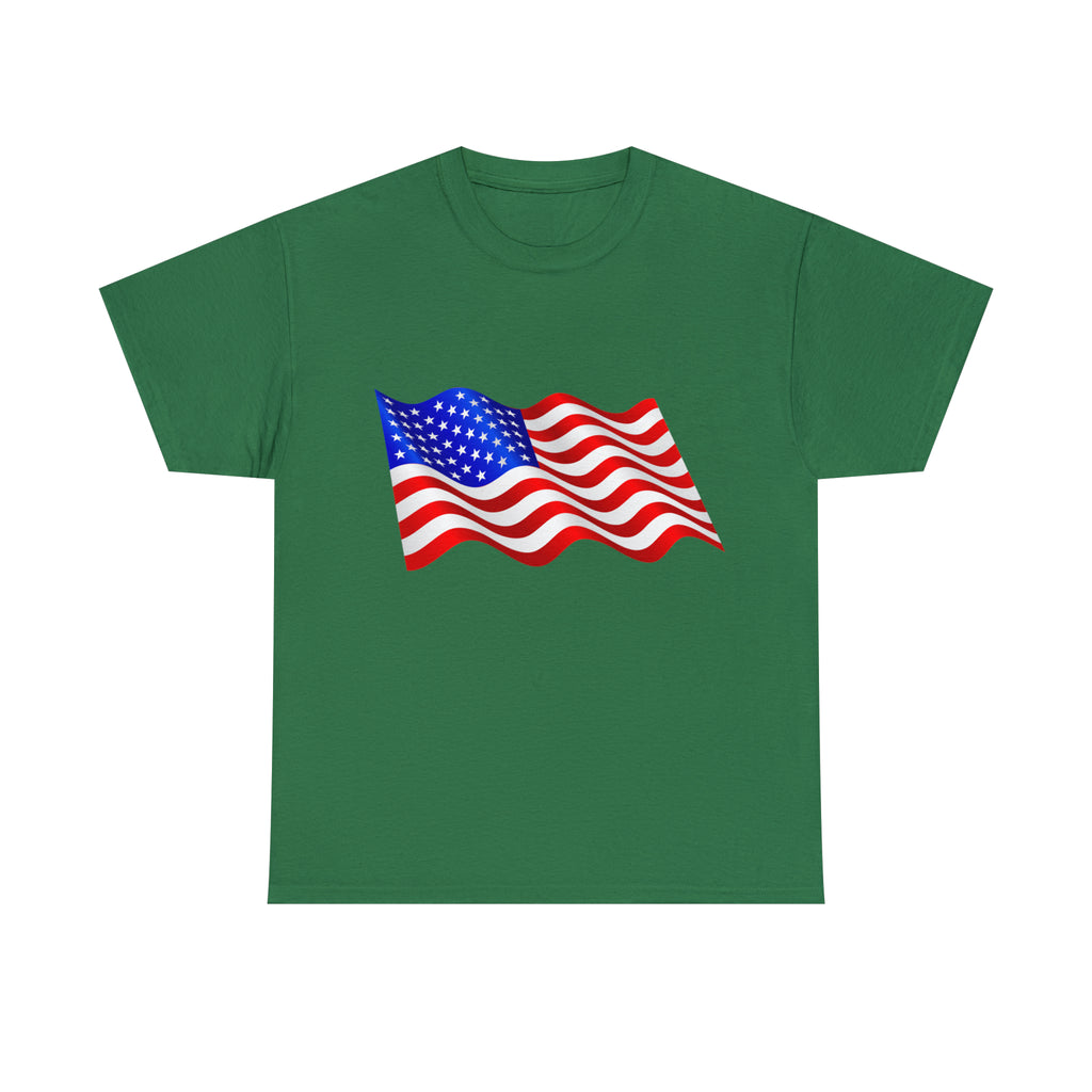 American Wavy Flag Unisex Heavy Cotton Tee