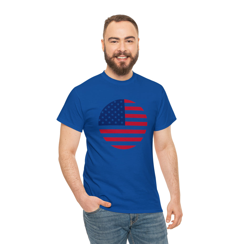 American Flag Globe Unisex Heavy Cotton Tee