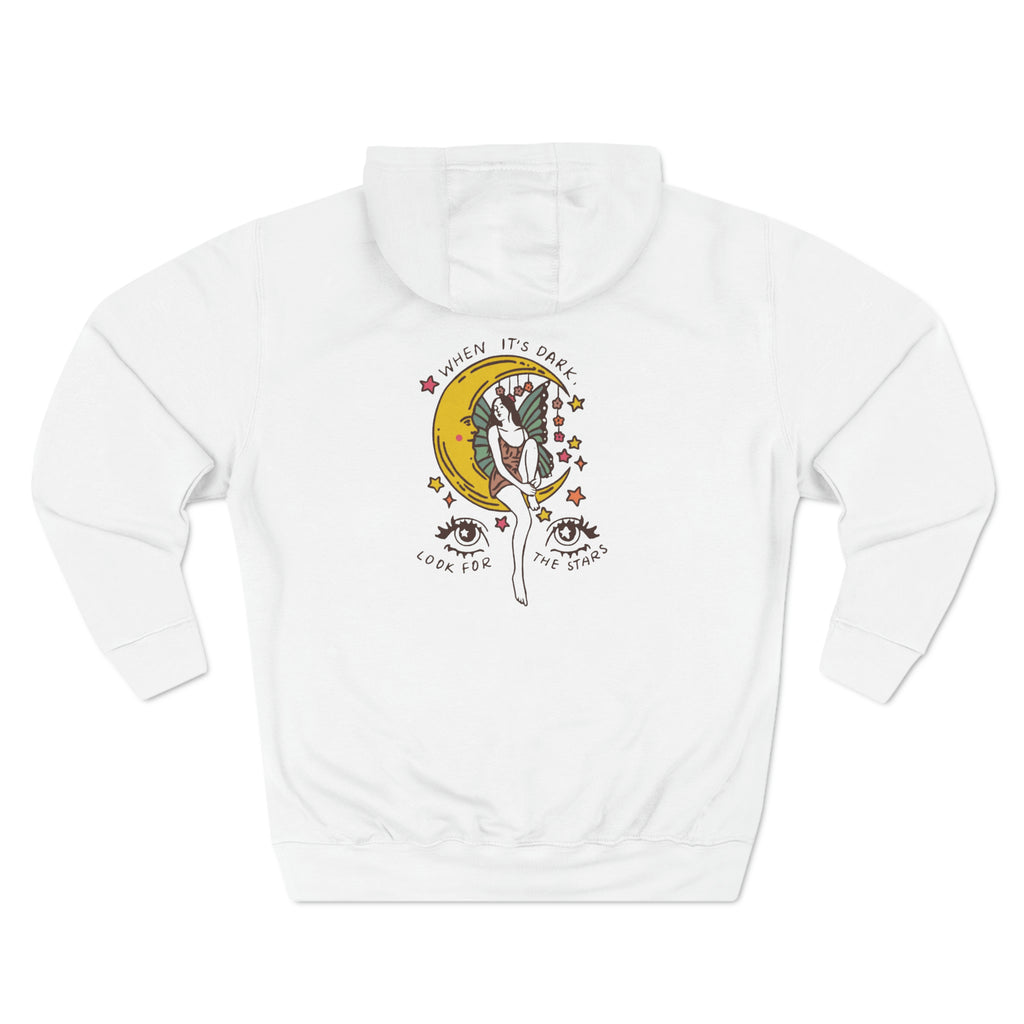 Taino Inspired Queen When Its Dark Look For The Stars Three-Panel Fleece Hoodie