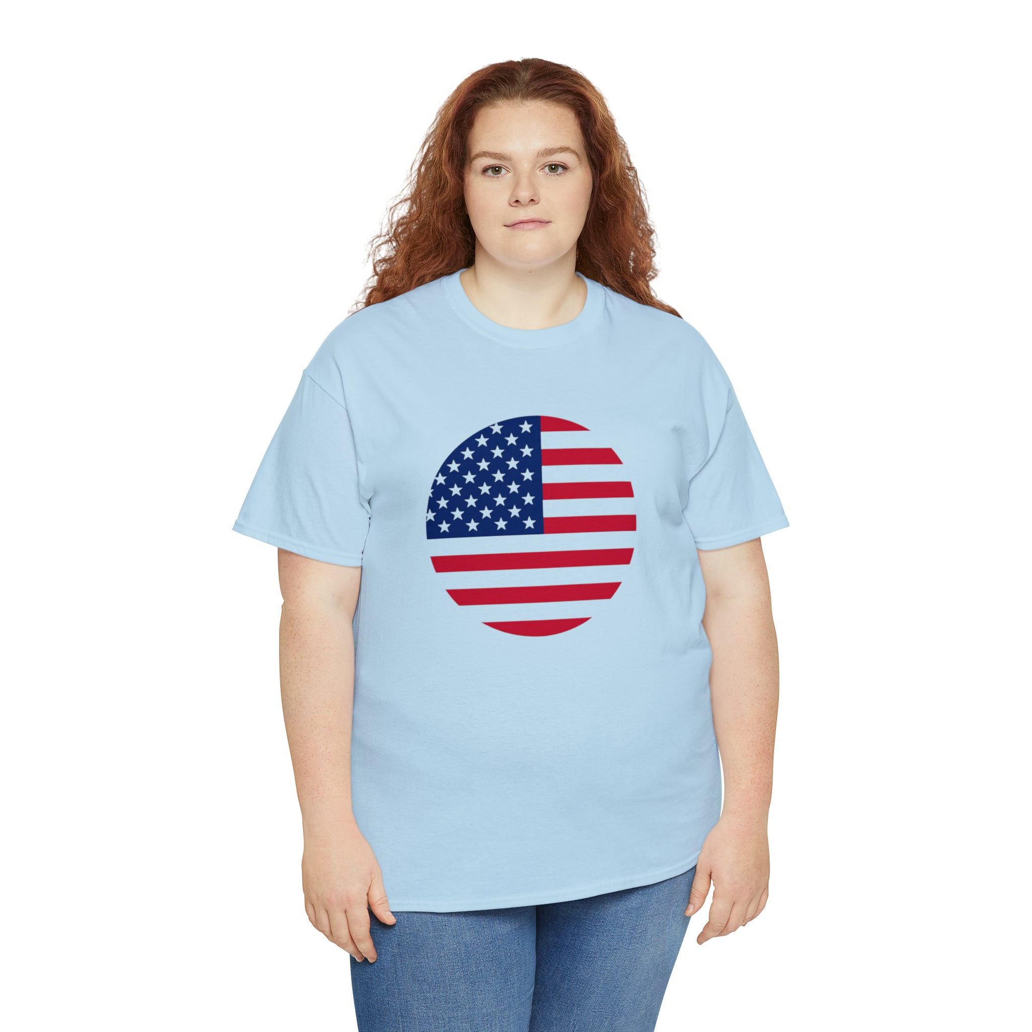 American Flag Globe Unisex Heavy Cotton Tee