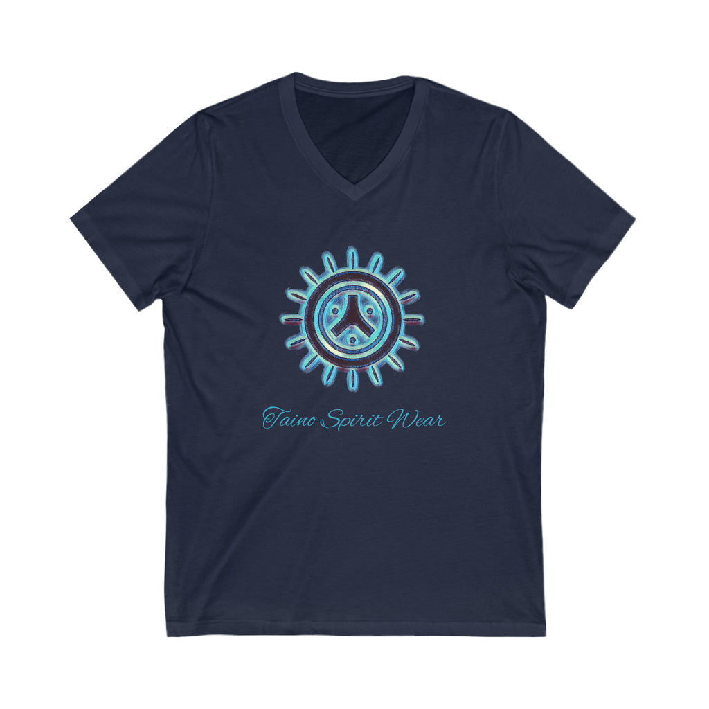 Taino Symbolism Unisex Jersey Short Sleeve V-Neck Tee