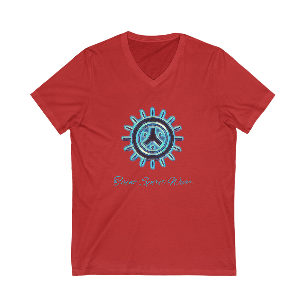 Taino Symbolism Unisex Jersey Short Sleeve V-Neck Tee