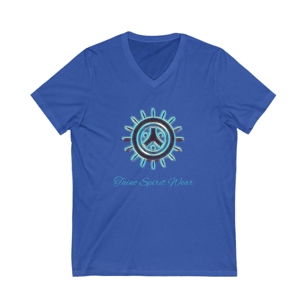 Taino Symbolism Unisex Jersey Short Sleeve V-Neck Tee
