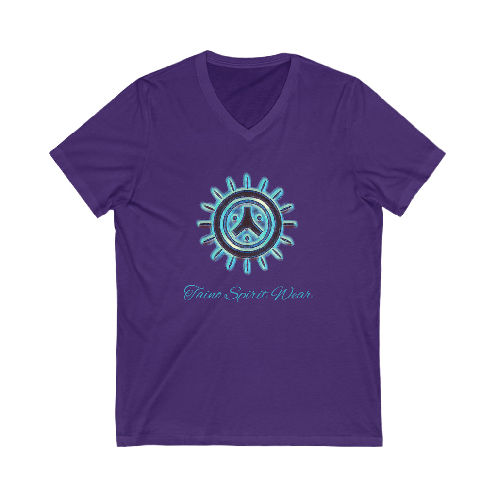 Taino Symbolism Unisex Jersey Short Sleeve V-Neck Tee