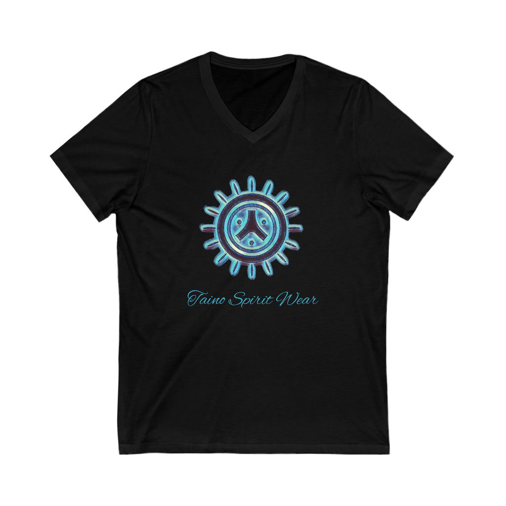 Taino Symbolism Unisex Jersey Short Sleeve V-Neck Tee