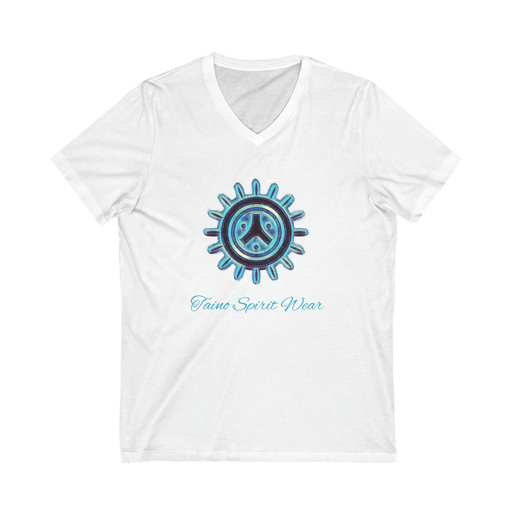 Taino Symbolism Unisex Jersey Short Sleeve V-Neck Tee