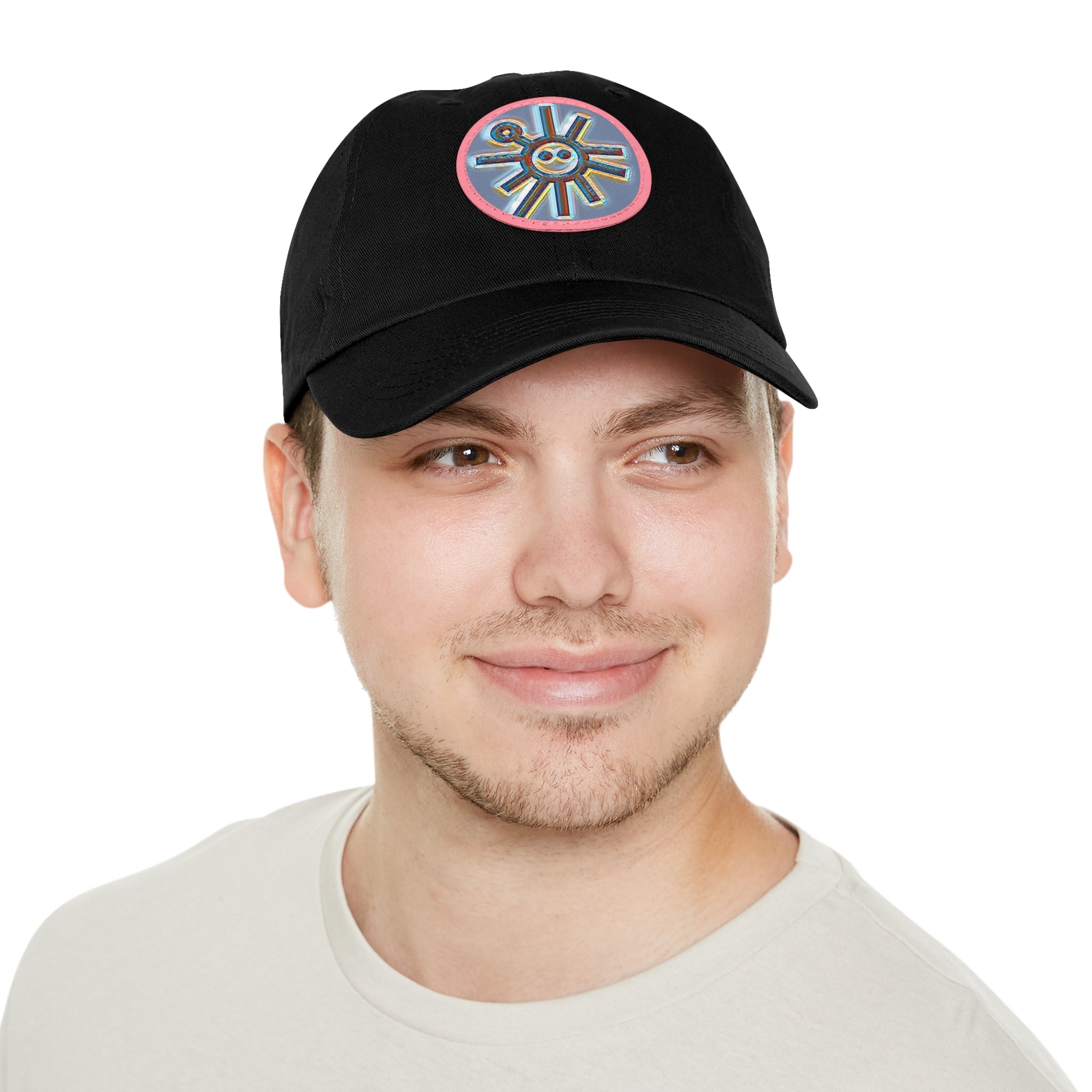 Taino Symbolism Dad Hat with Leather Patch (Round)