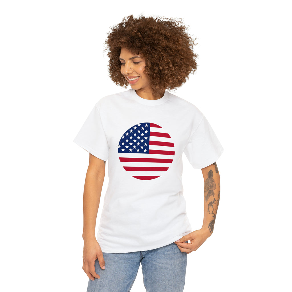American Flag Globe Unisex Heavy Cotton Tee