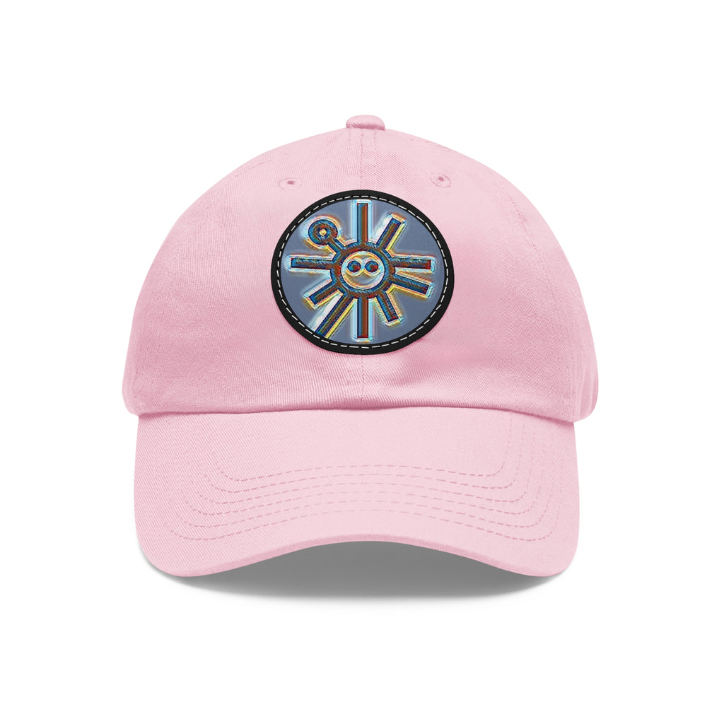 Taino Symbolism Dad Hat with Leather Patch (Round)
