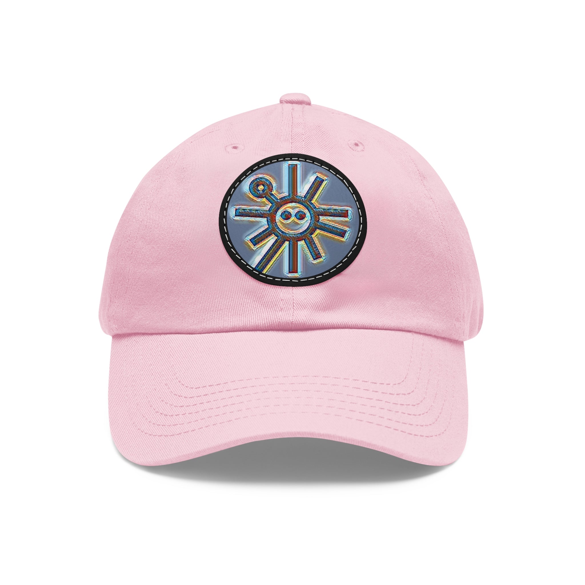 Taino Symbolism Dad Hat with Leather Patch (Round)