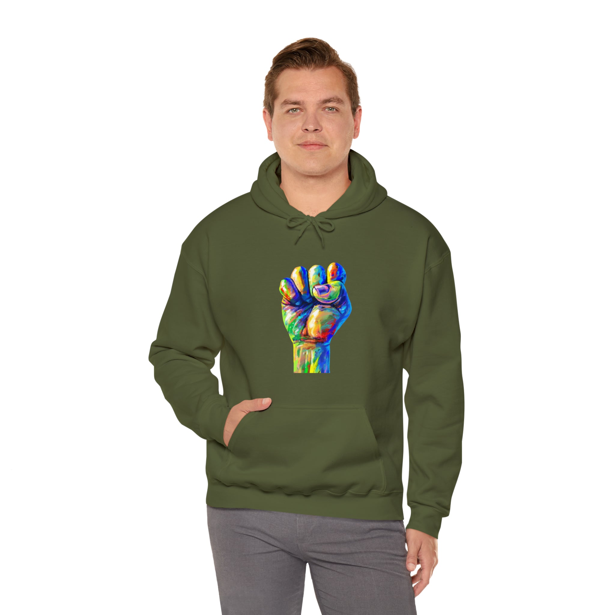 Power to The People Fist Unisex Heavy Blend™ Hooded Sweatshirt