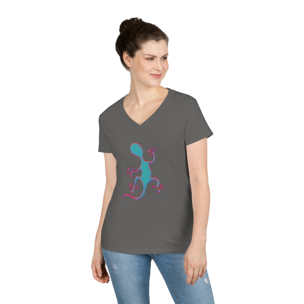 Taino-Inspried Salamander Ladies' V-Neck T-Shirt