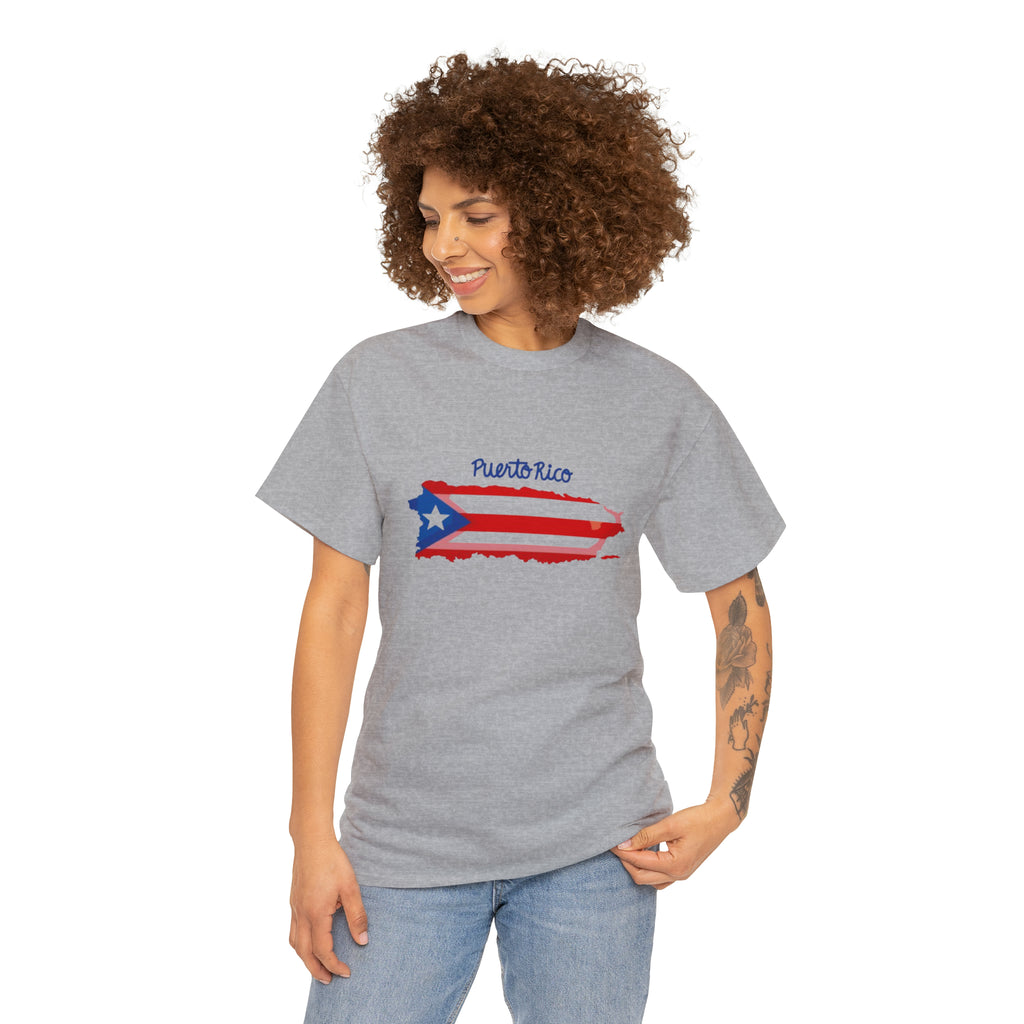 Island of Puerto Rico Flag Heavy Cotton Tee