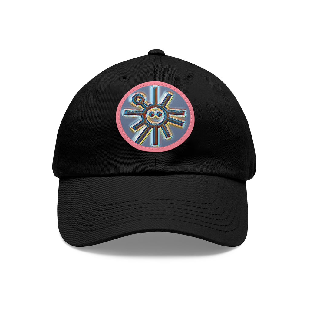 Taino Symbolism Dad Hat with Leather Patch (Round)