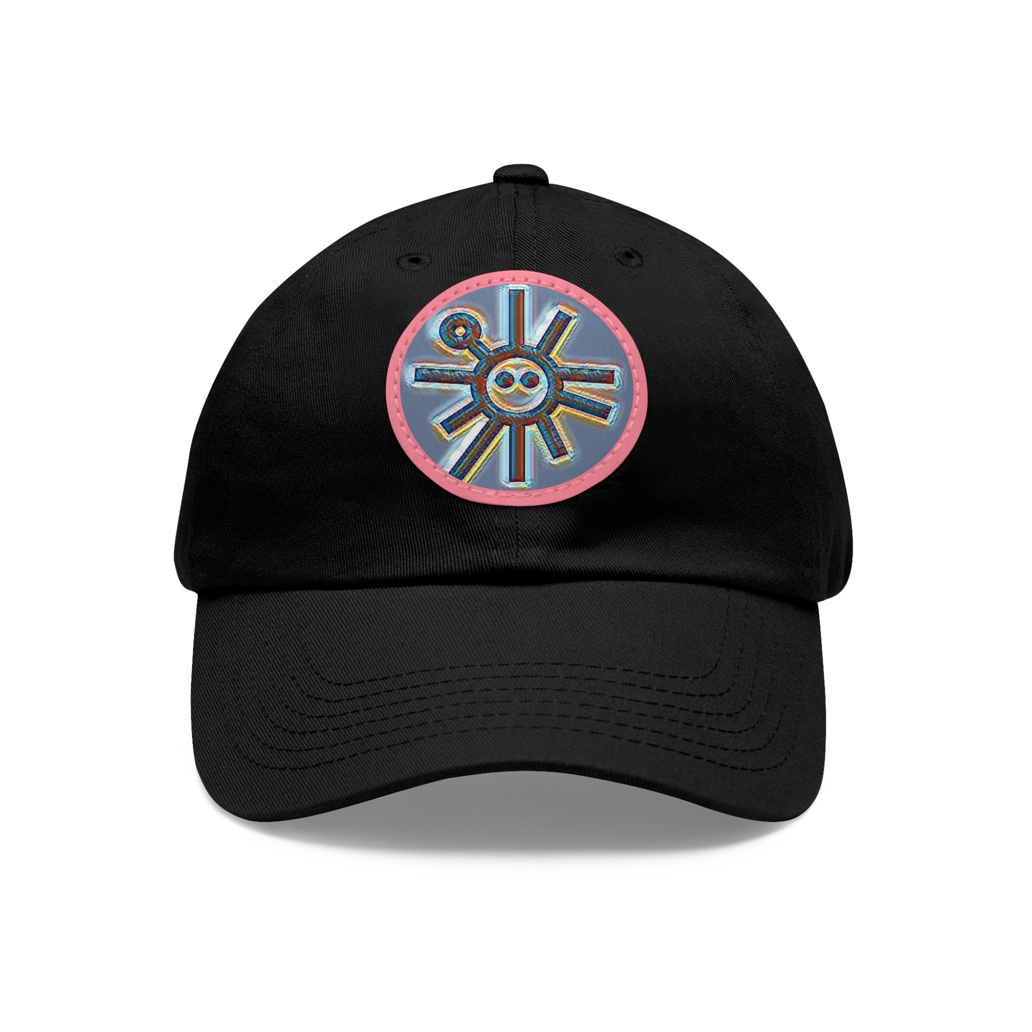 Taino Symbolism Dad Hat with Leather Patch (Round)