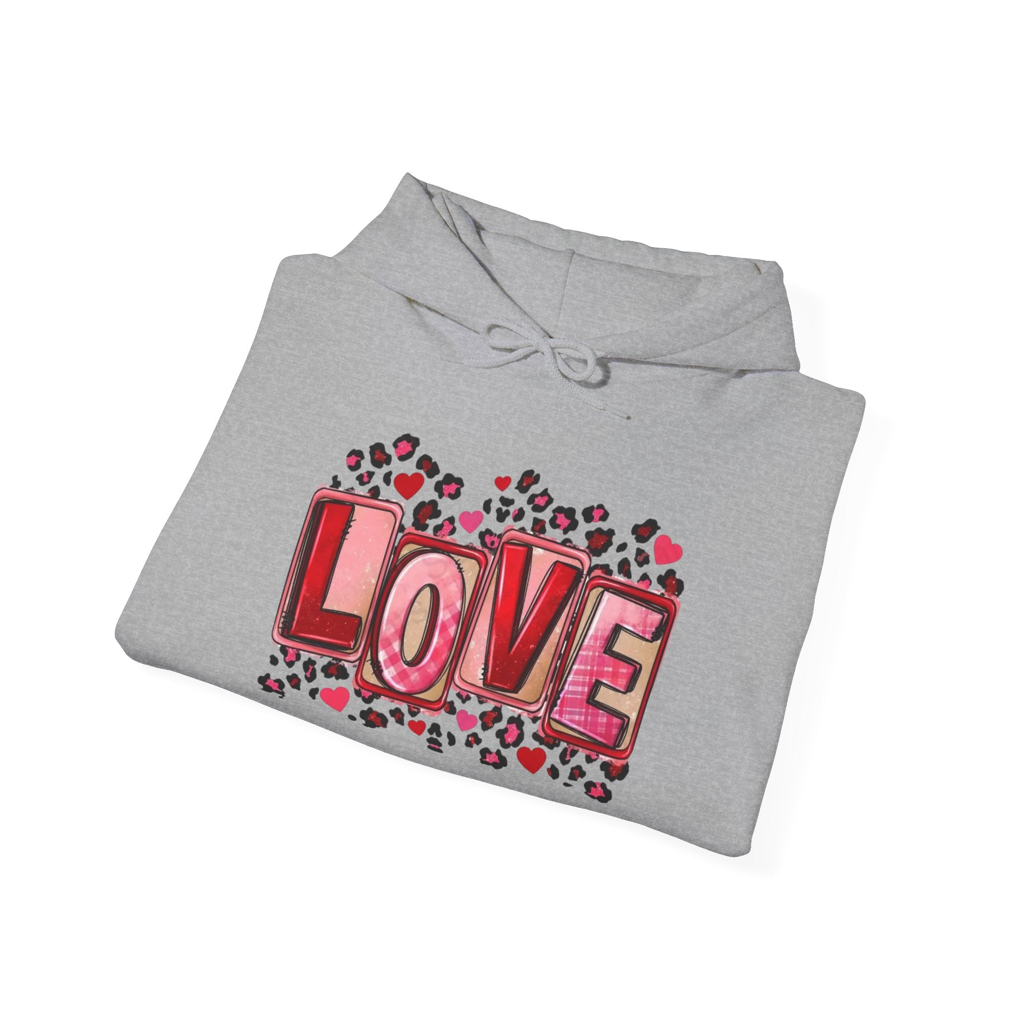 Valentine's Day Love Graphic Hoodie — Heart & 'LOVE' Valentine Pullover