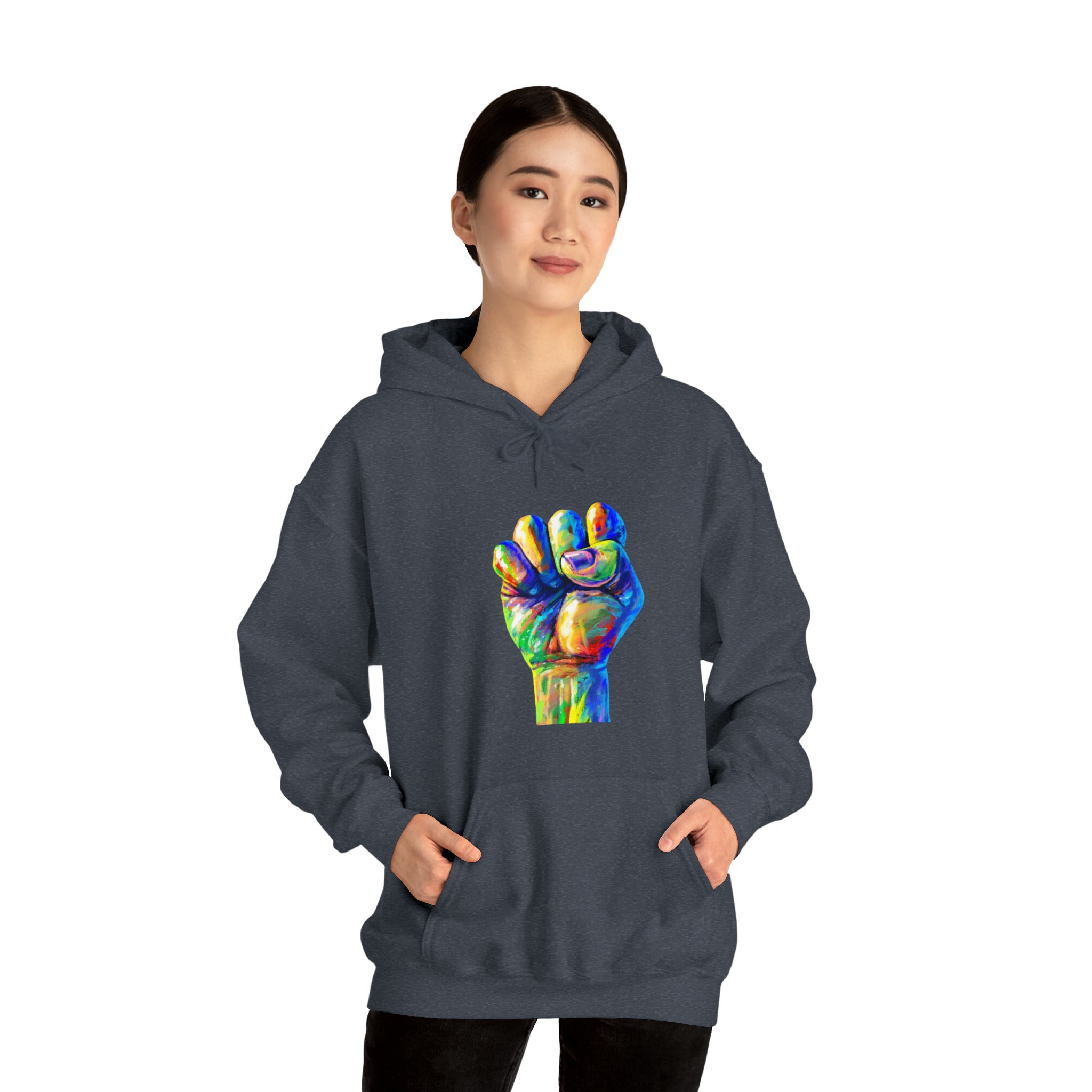 Power to The People Fist Unisex Heavy Blend™ Hooded Sweatshirt