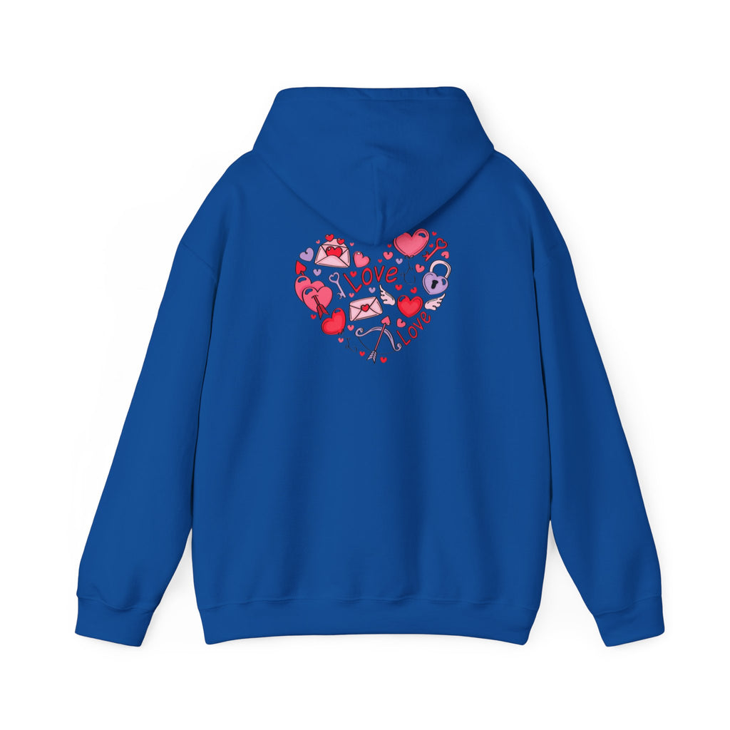 Valentine's Day Love Graphic Hoodie — Heart & 'LOVE' Valentine Pullover