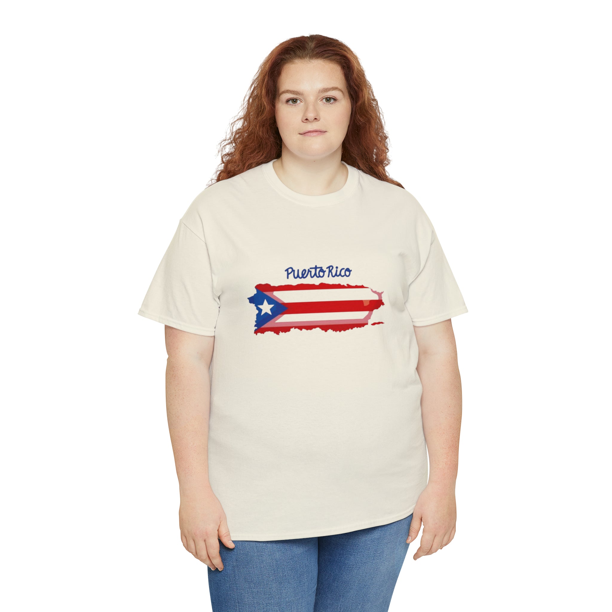 Island of Puerto Rico Flag Heavy Cotton Tee