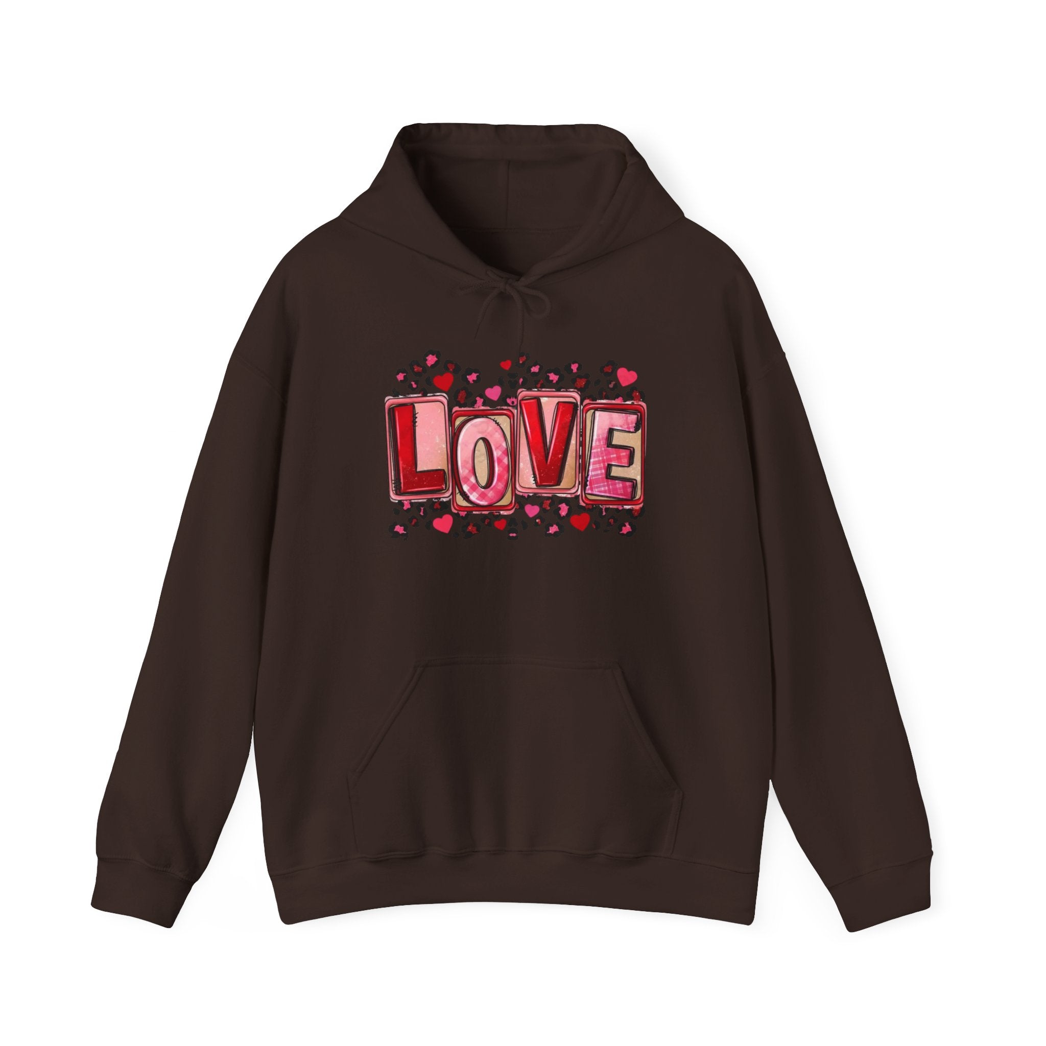 Valentine's Day Love Graphic Hoodie — Heart & 'LOVE' Valentine Pullover