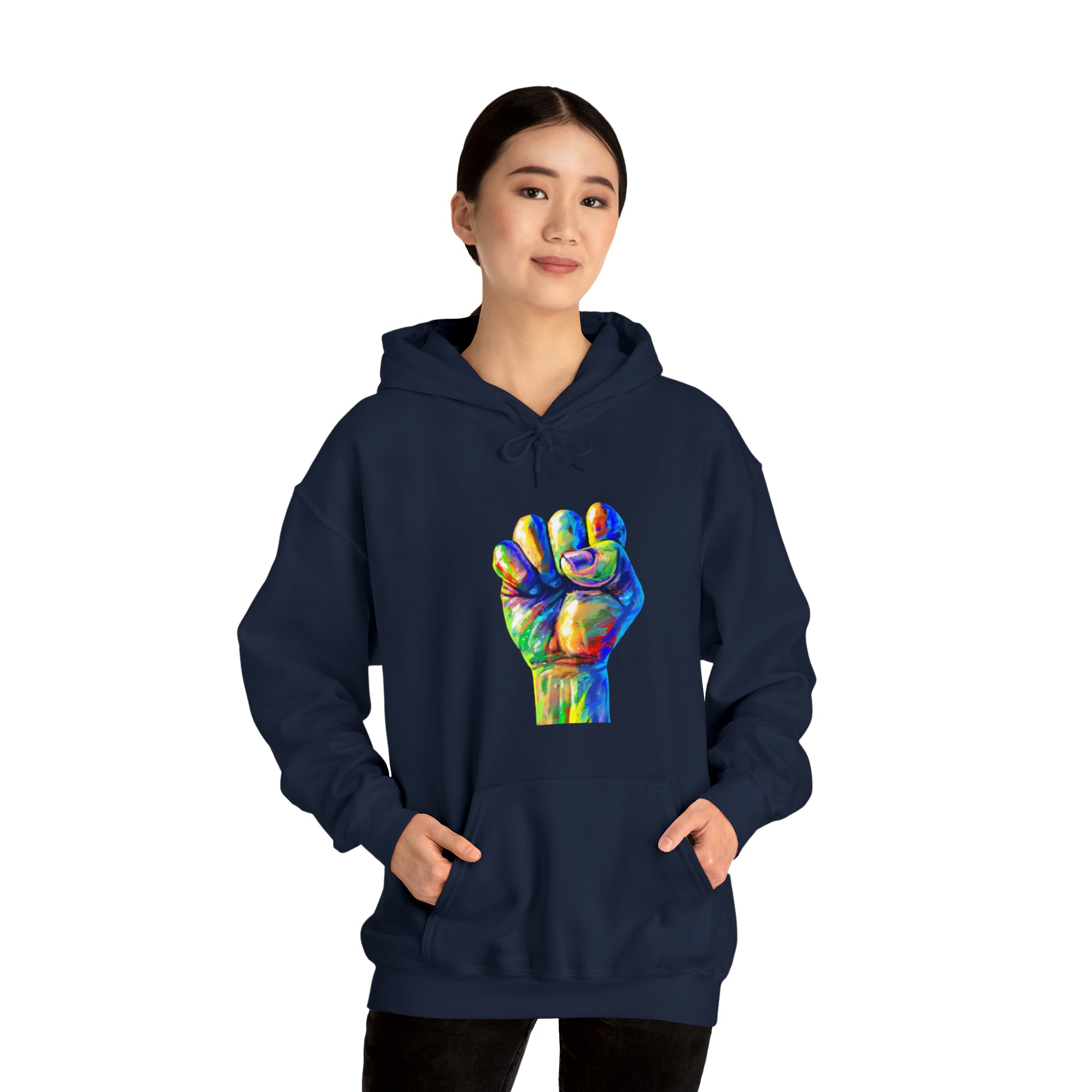 Power to The People Fist Unisex Heavy Blend™ Hooded Sweatshirt