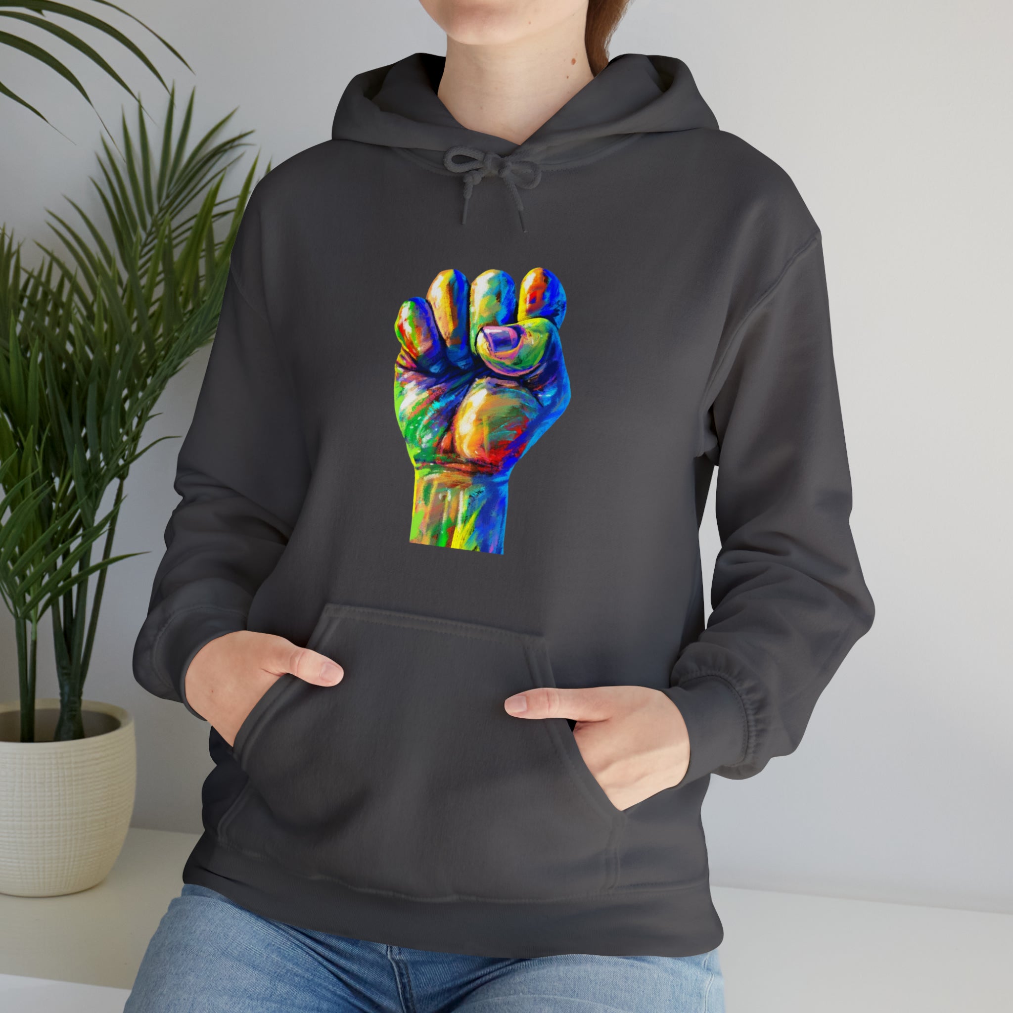 Power to The People Fist Unisex Heavy Blend™ Hooded Sweatshirt