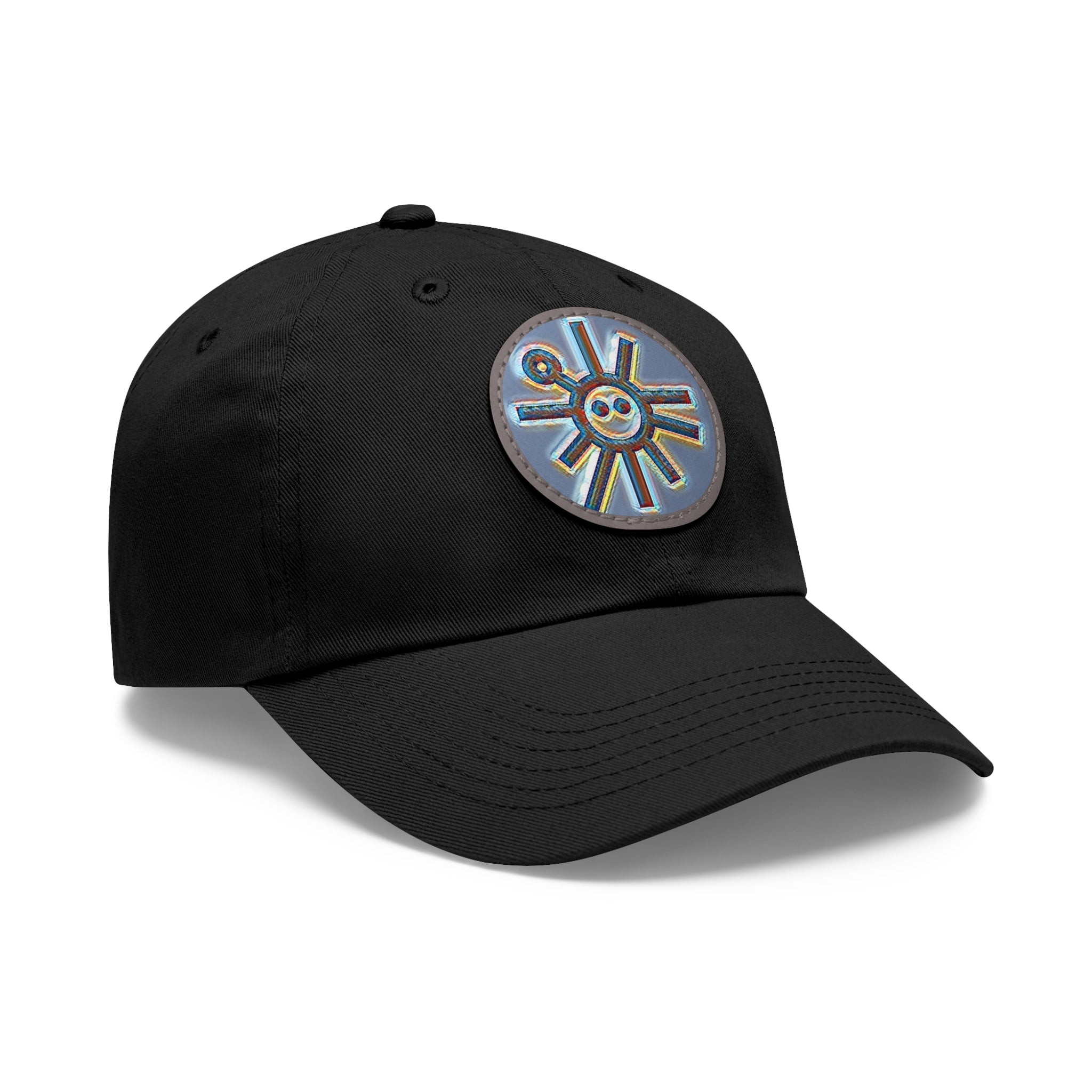 Taino Symbolism Dad Hat with Leather Patch (Round)