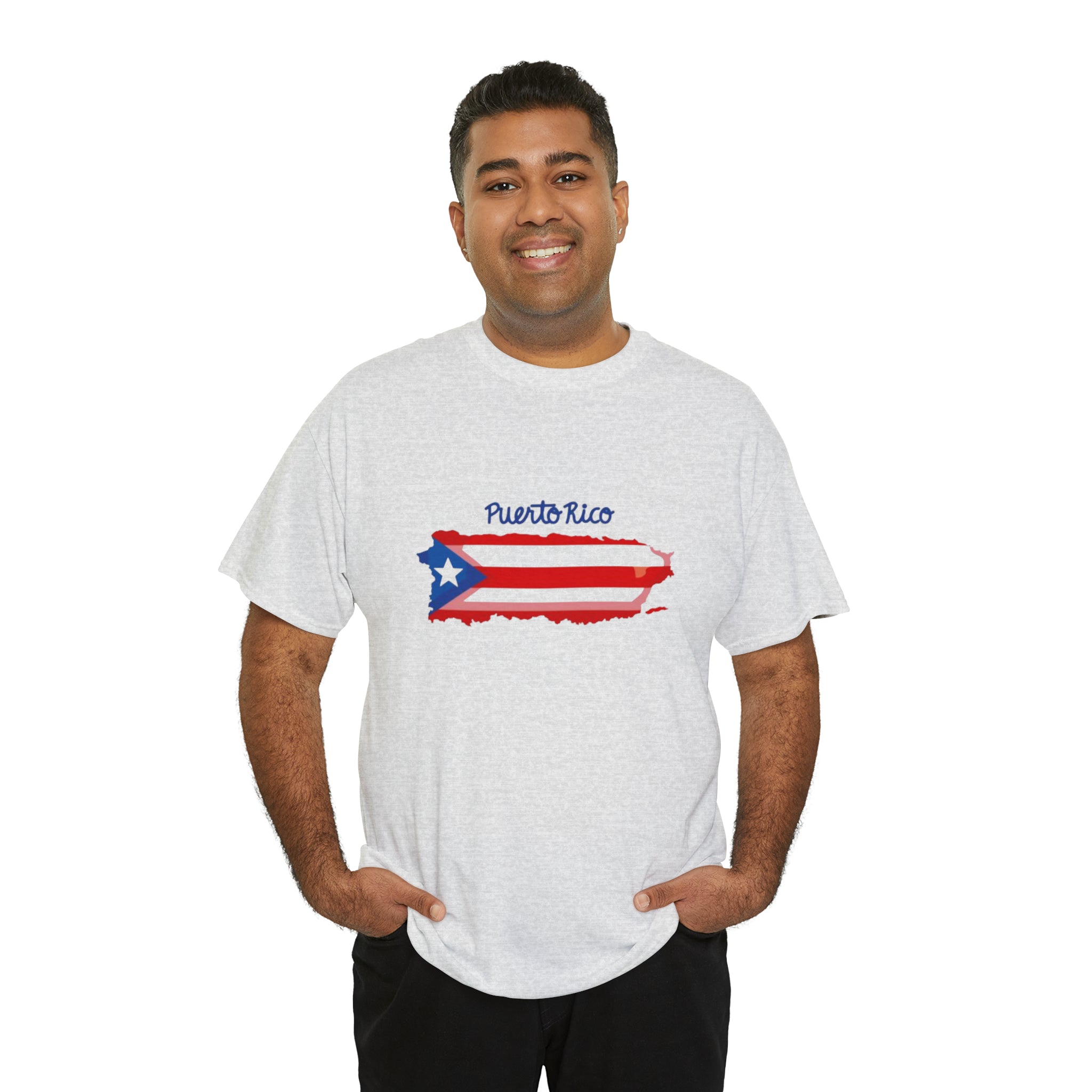 Island of Puerto Rico Flag Heavy Cotton Tee