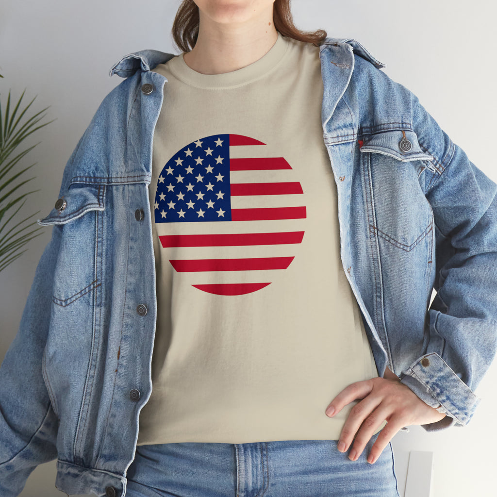 American Flag Globe Unisex Heavy Cotton Tee