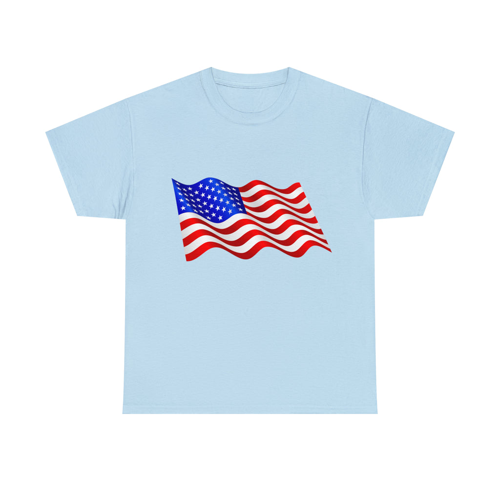 American Wavy Flag Unisex Heavy Cotton Tee