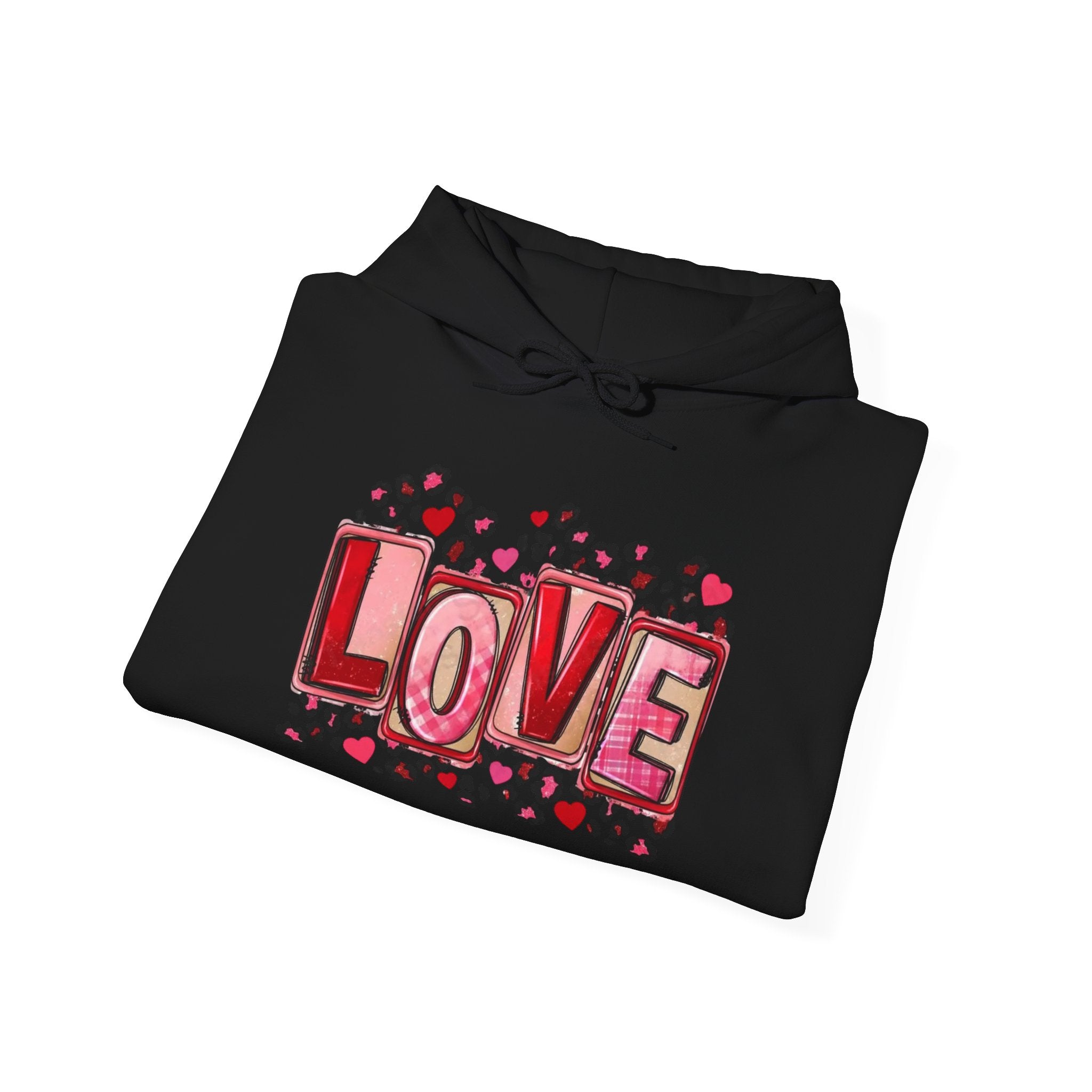 Valentine's Day Love Graphic Hoodie — Heart & 'LOVE' Valentine Pullover