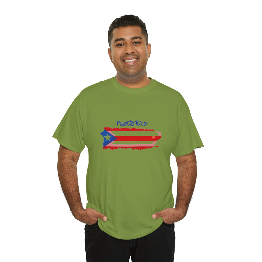 Island of Puerto Rico Flag Heavy Cotton Tee