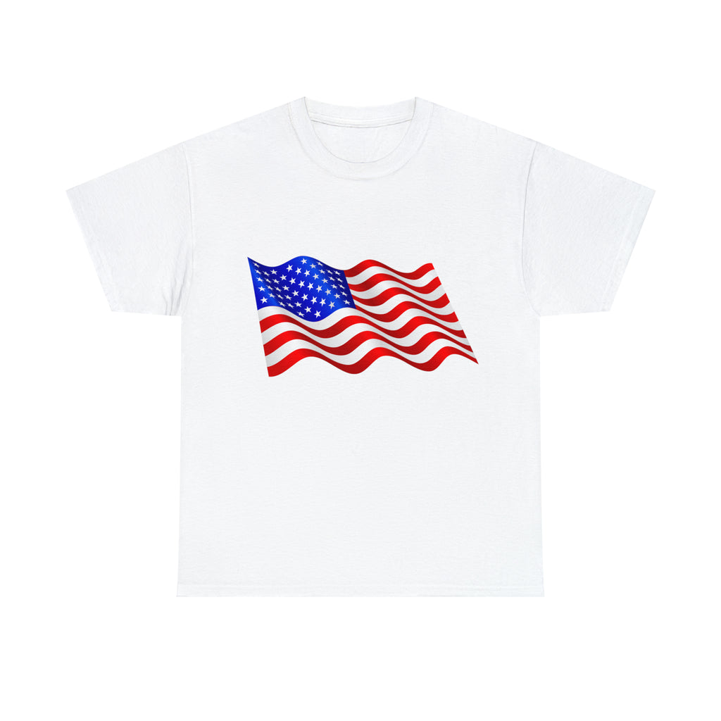 American Wavy Flag Unisex Heavy Cotton Tee