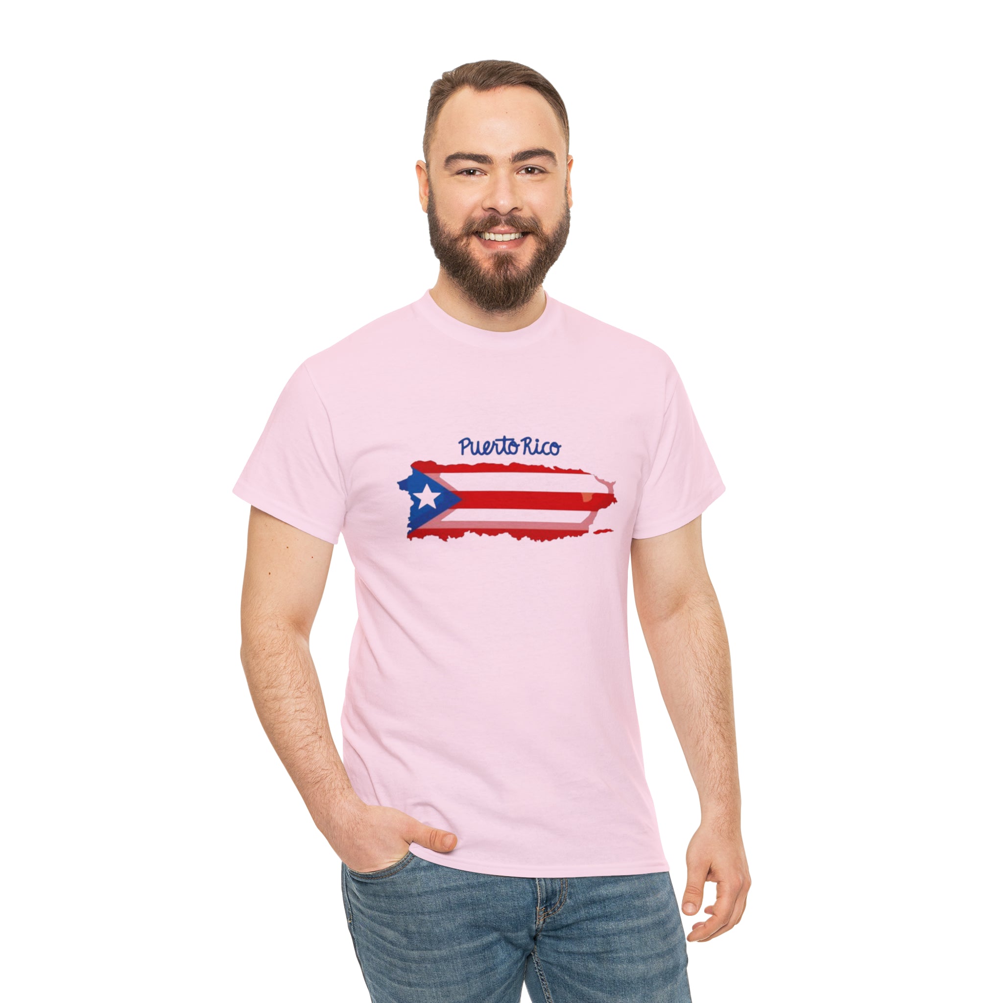 Island of Puerto Rico Flag Heavy Cotton Tee