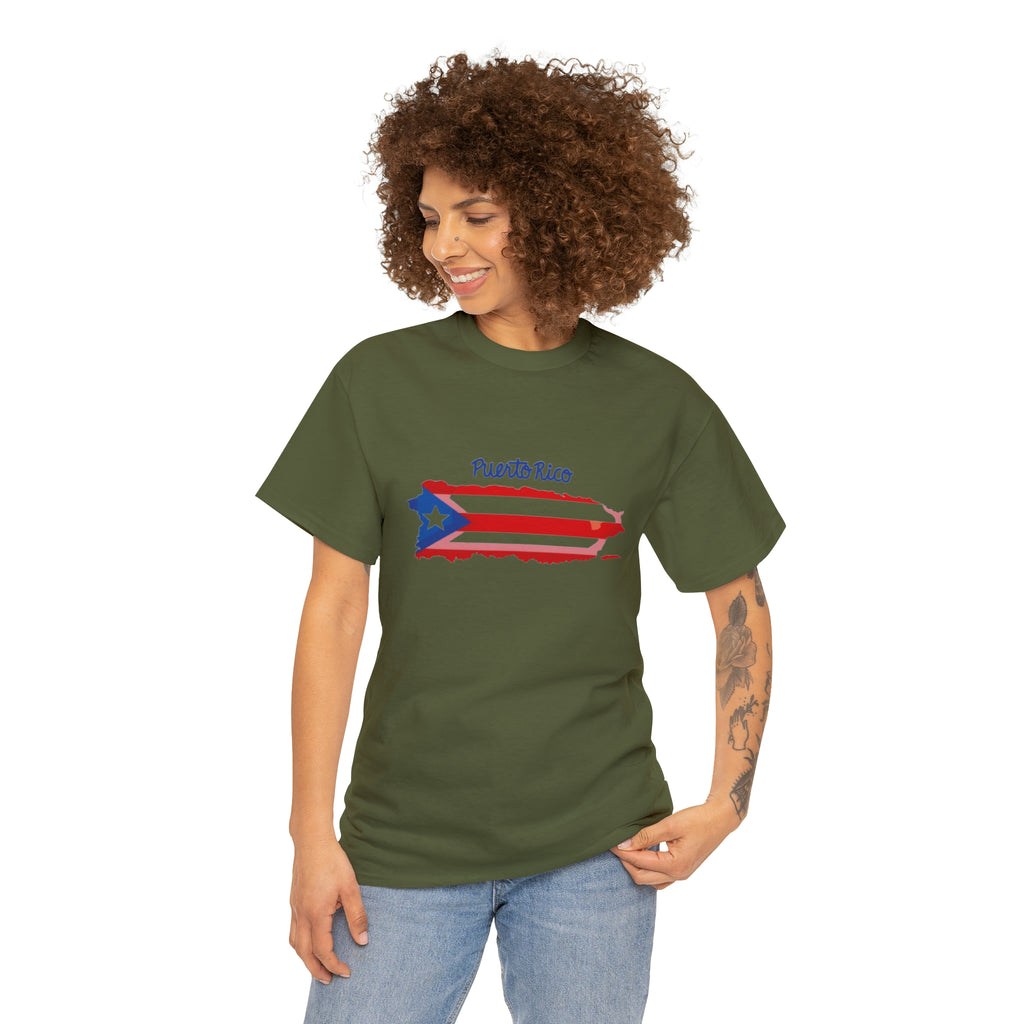 Island of Puerto Rico Flag Heavy Cotton Tee