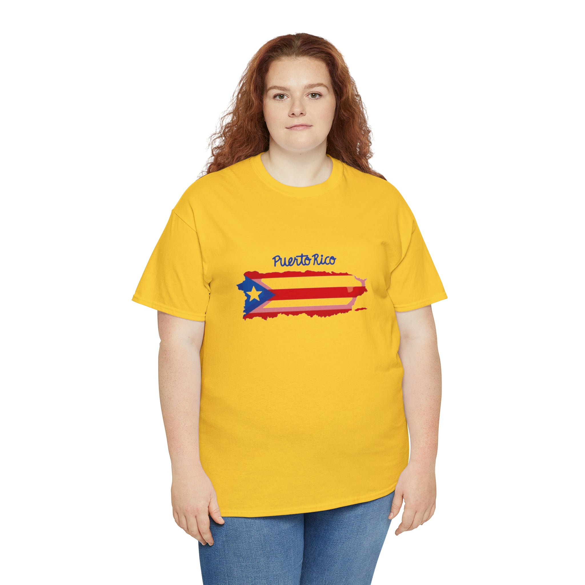 Island of Puerto Rico Flag Heavy Cotton Tee