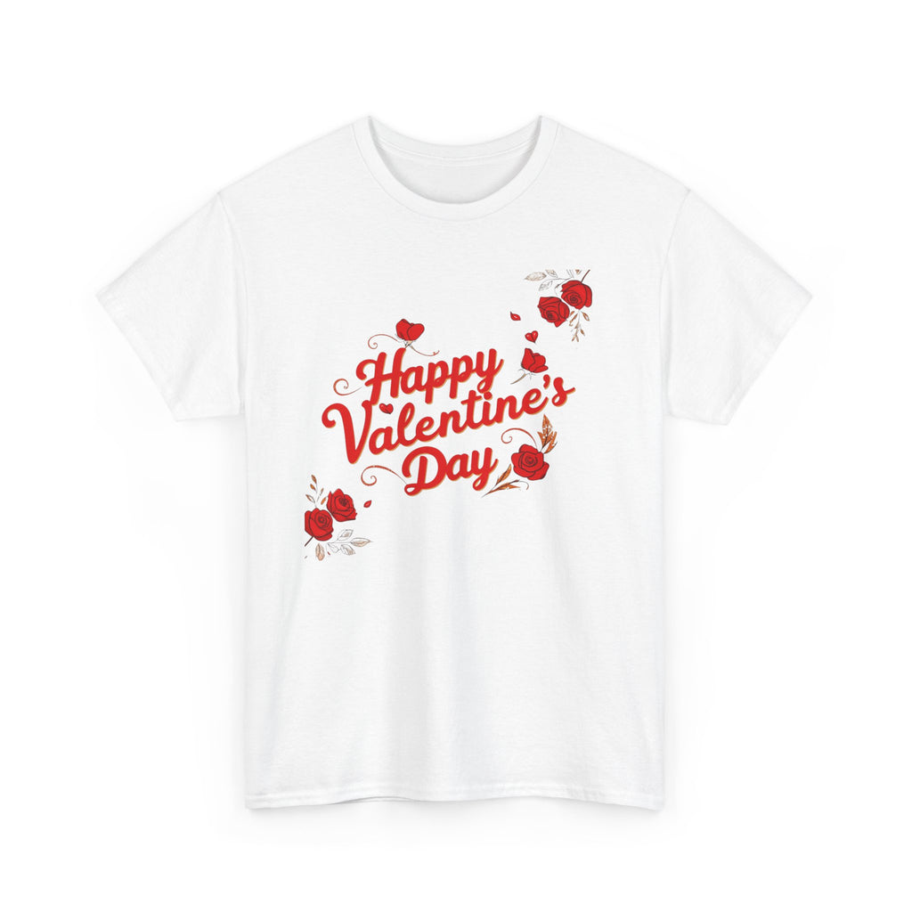 Valentine's Day Tee — "Happy Valentine's Day" Heart Design