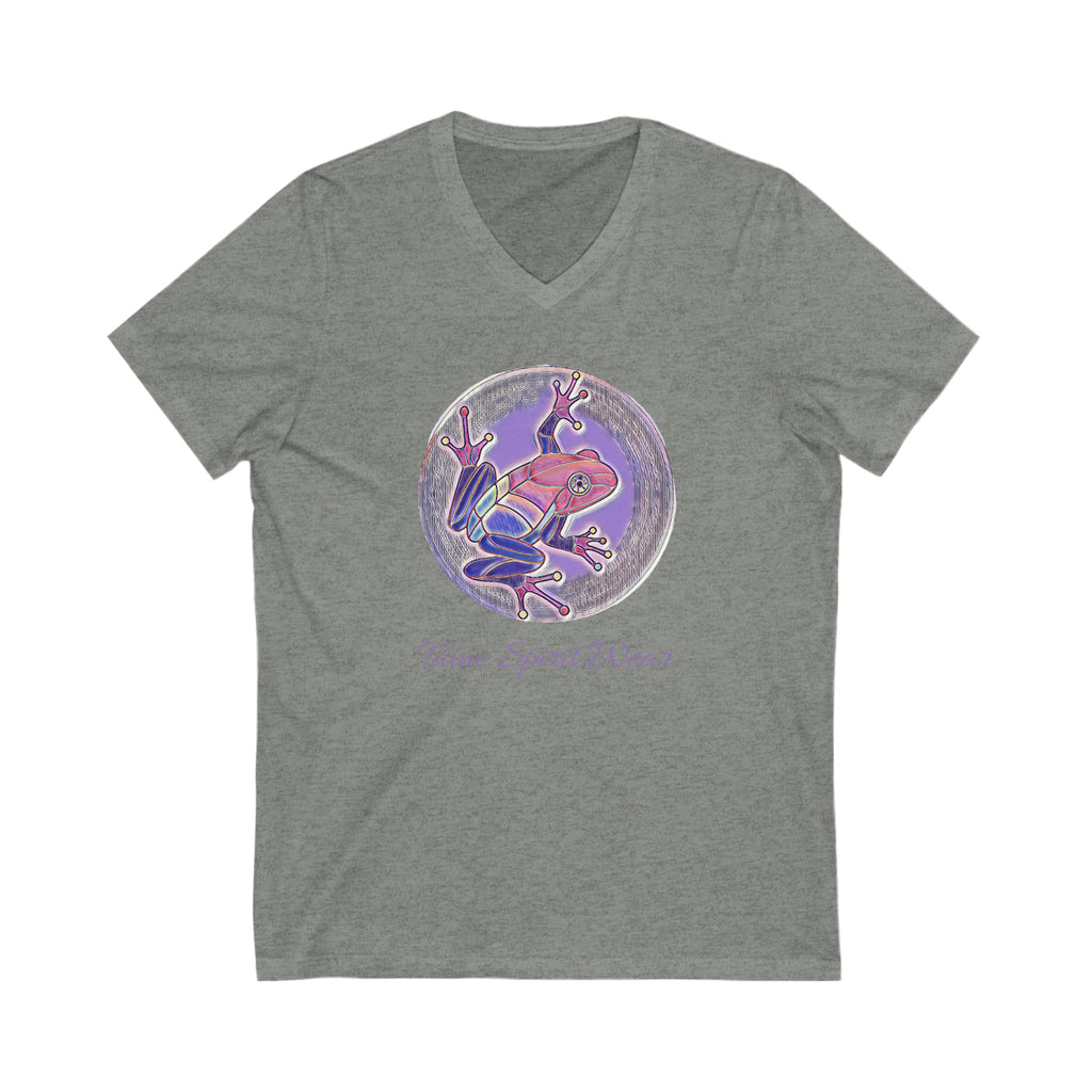Puerto Rican Coqui Unisex Jersey Short Sleeve V-Neck Tee