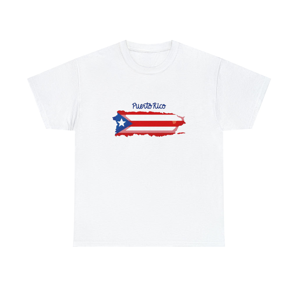 Island of Puerto Rico Flag Heavy Cotton Tee