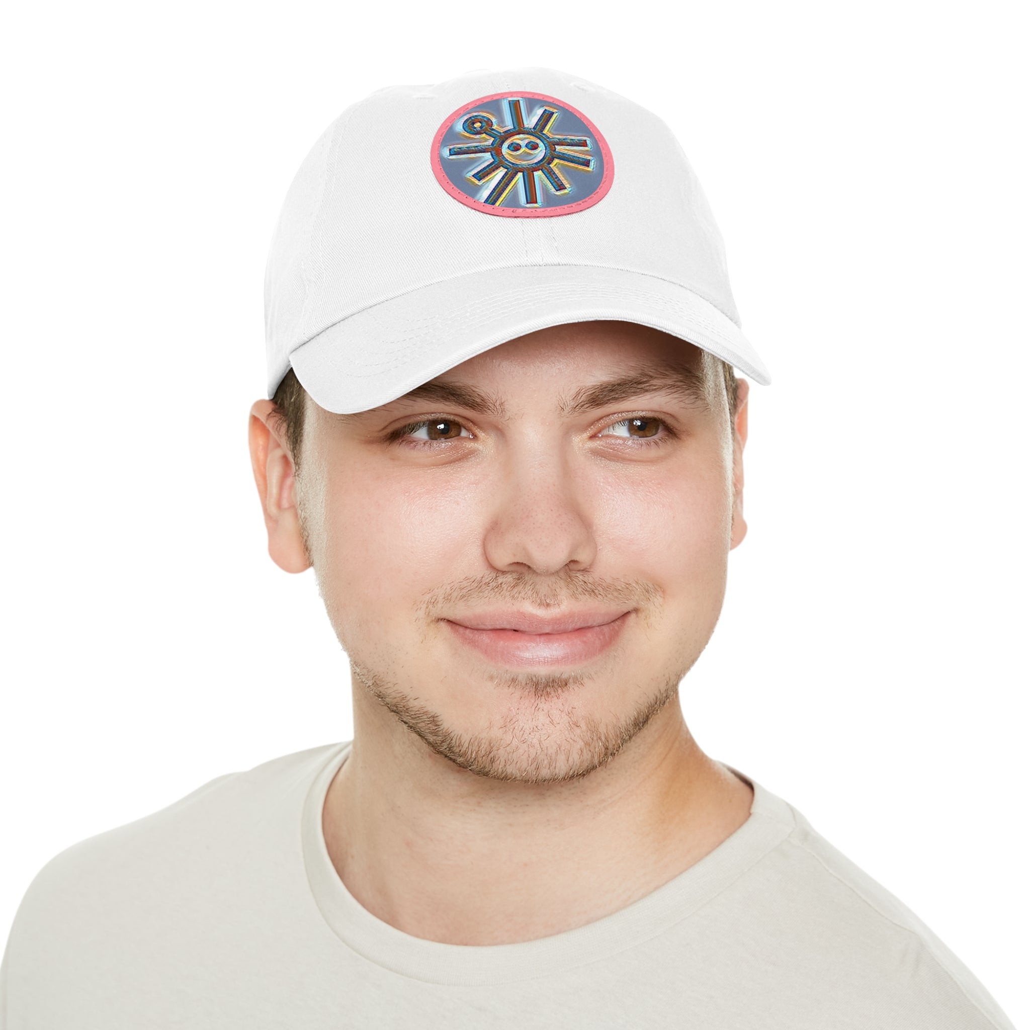 Taino Symbolism Dad Hat with Leather Patch (Round)