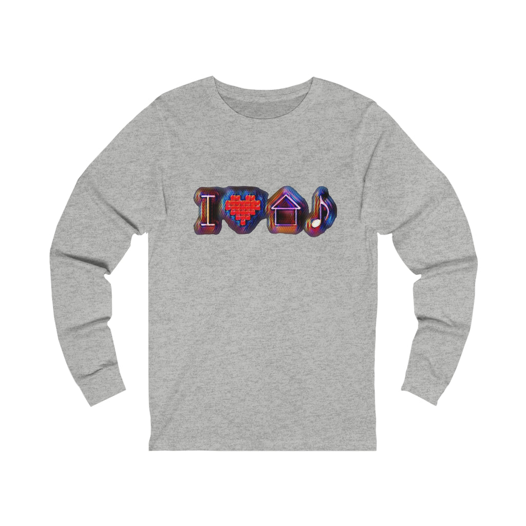 I Love House Music Symbols Unisex Jersey Long Sleeve Tee
