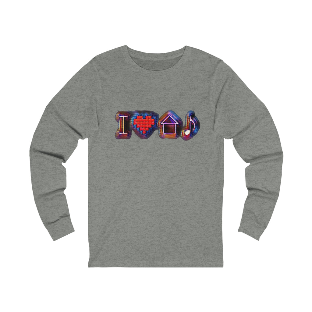 I Love House Music Symbols Unisex Jersey Long Sleeve Tee
