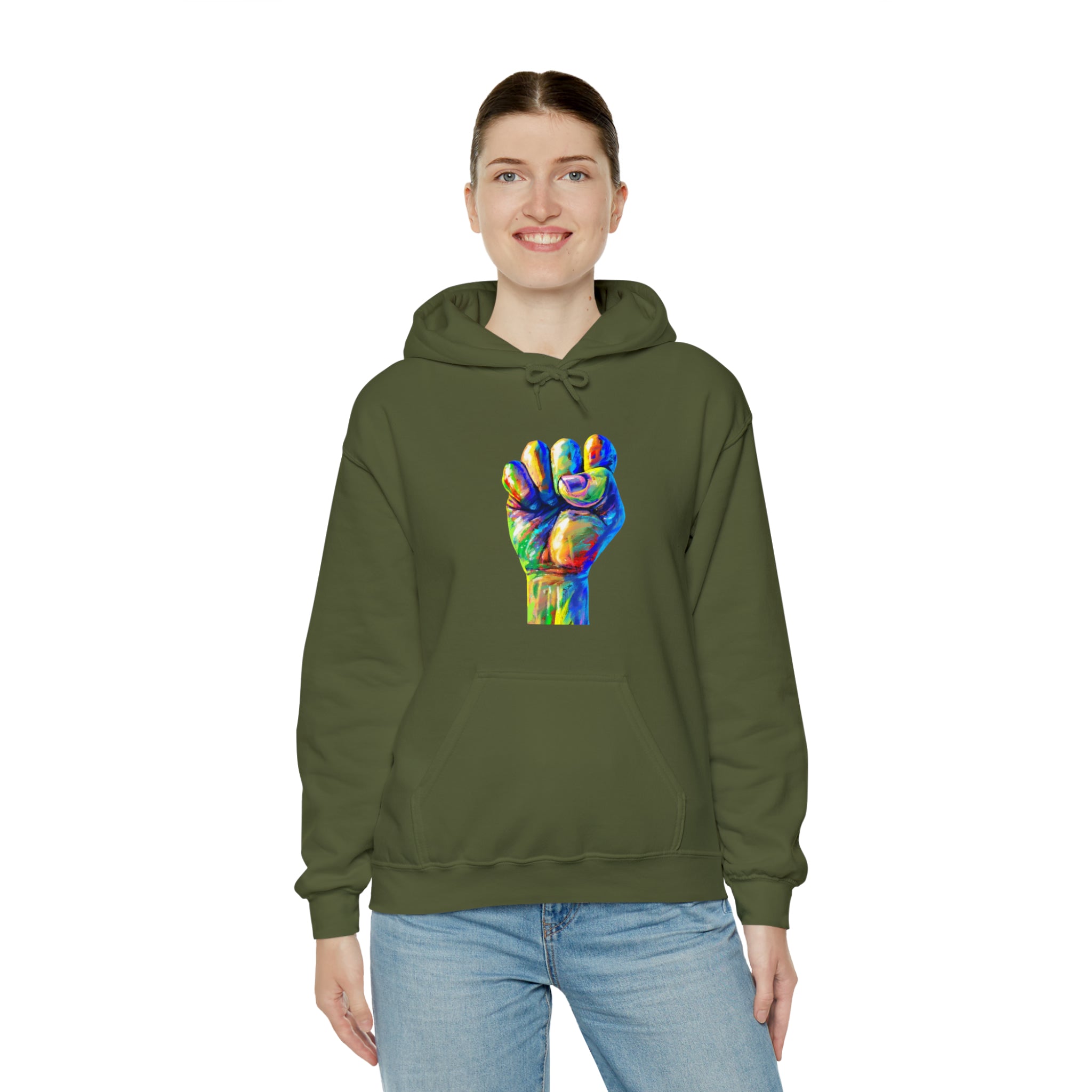 Power to The People Fist Unisex Heavy Blend™ Hooded Sweatshirt