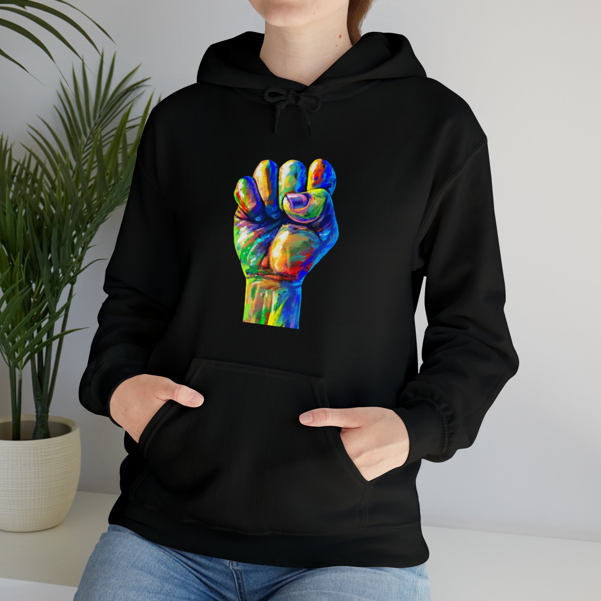 Power to The People Fist Unisex Heavy Blend™ Hooded Sweatshirt