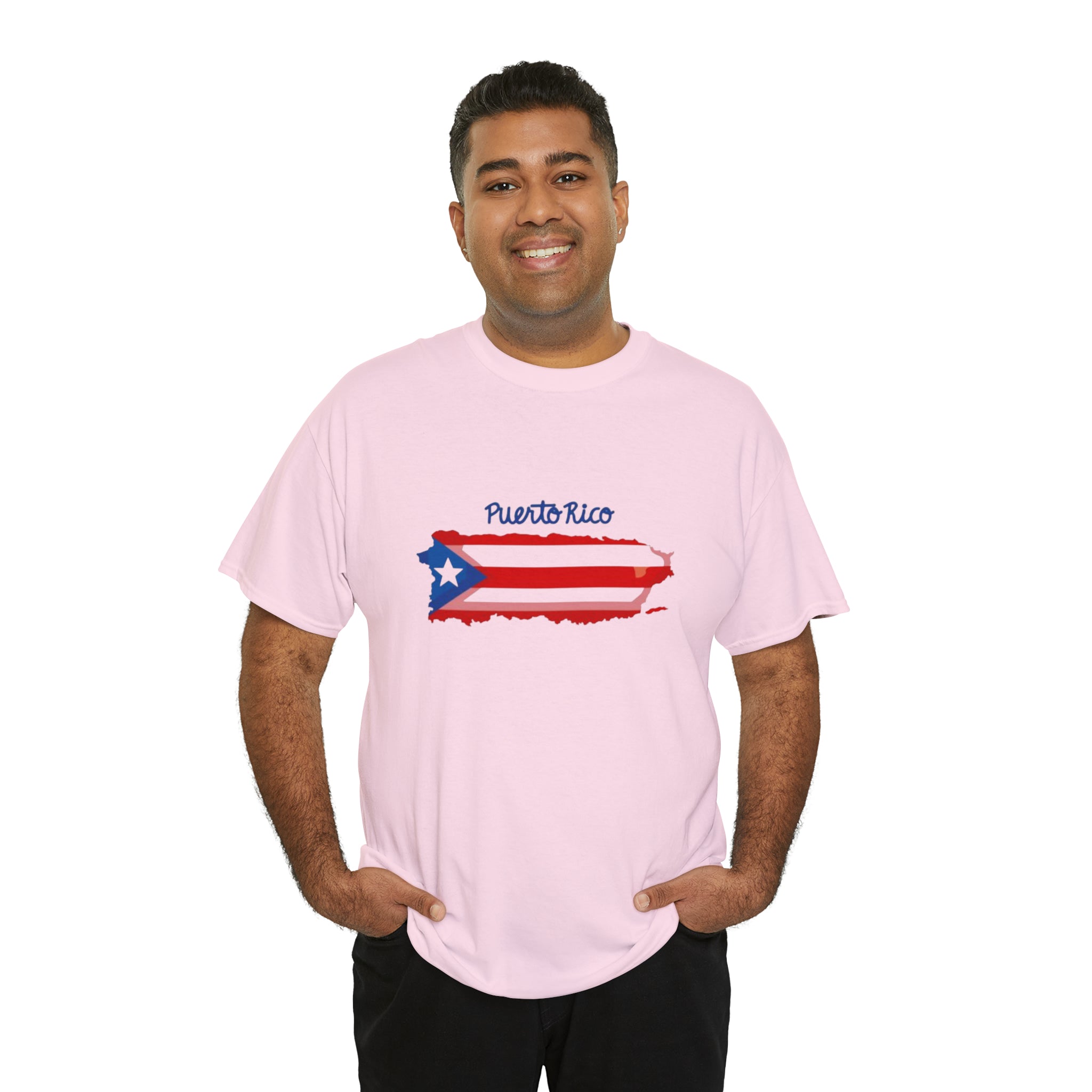 Island of Puerto Rico Flag Heavy Cotton Tee