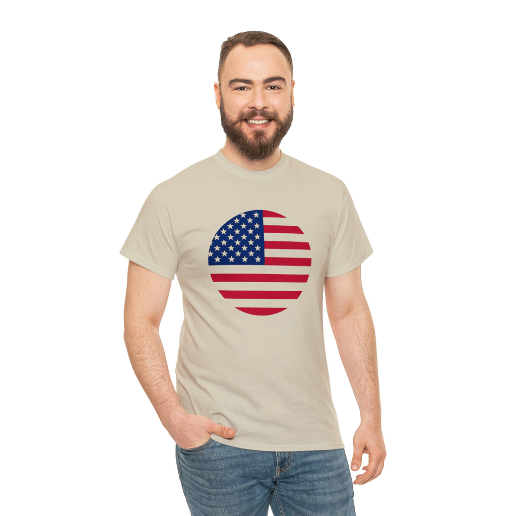 American Flag Globe Unisex Heavy Cotton Tee