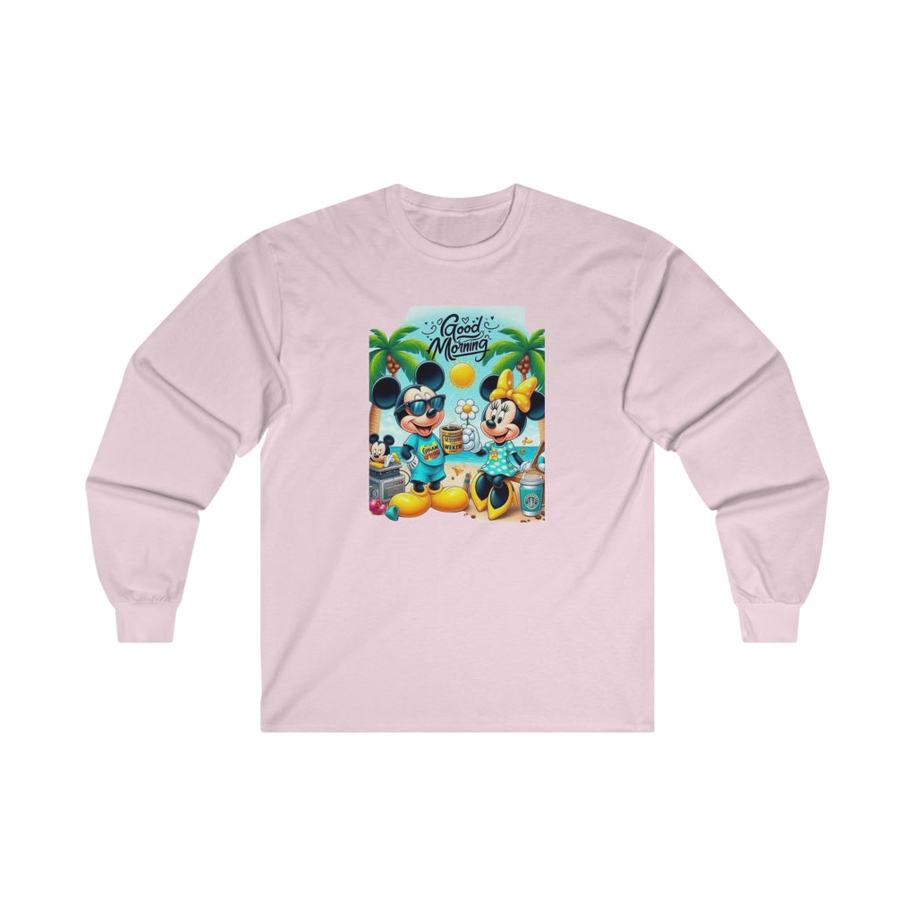 Good Morning Mickie and Minnie Unisex Ultra Cotton Long Sleeve Tee